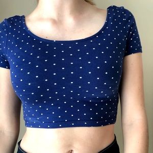 Blue dot crop top
